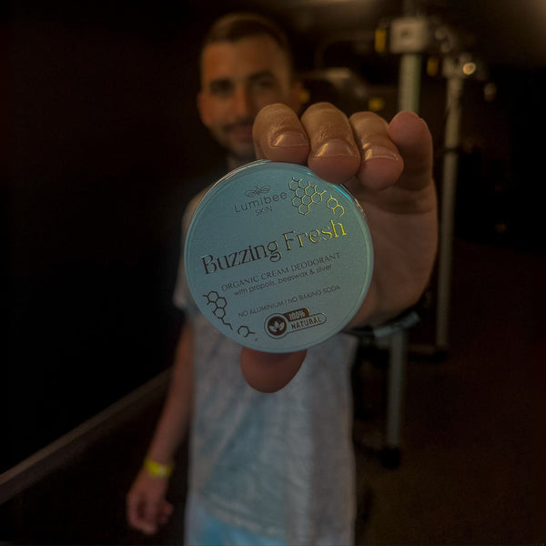 BUZZING FRESH<br/>Natural deodorant, baking soda & aluminum free, gentle on sensitive skin
