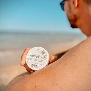 BUZZING FRESH<br/>Natural deodorant, baking soda & aluminum free, gentle on sensitive skin