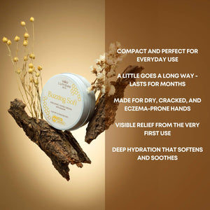 BUZZING SOFT <br/>Organic hand cream for dry, cracked, and sensitive skin