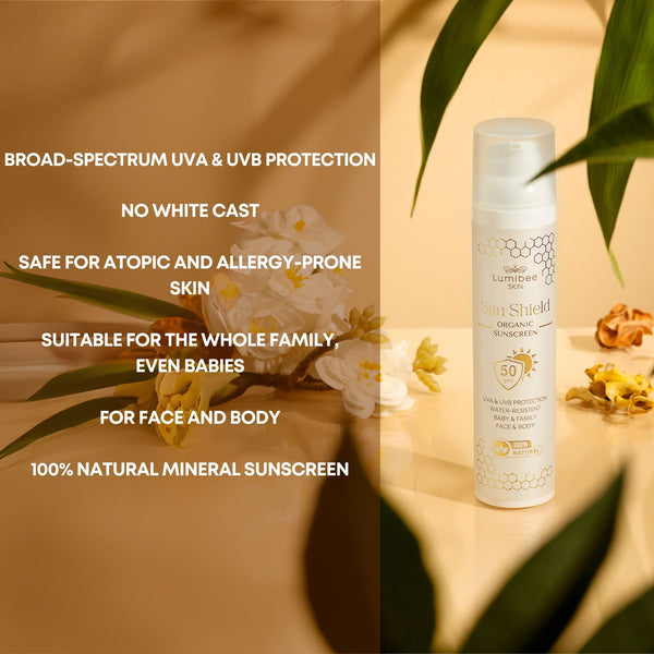 SUN SHIELD<br/>Mineral sunscreen SPF 50 for sensitive and atopic skin – suitable for both children and adults